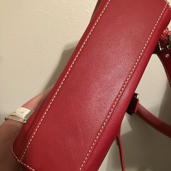 Coach Red Leather Drawstring Backpack - Picture 9 of 16